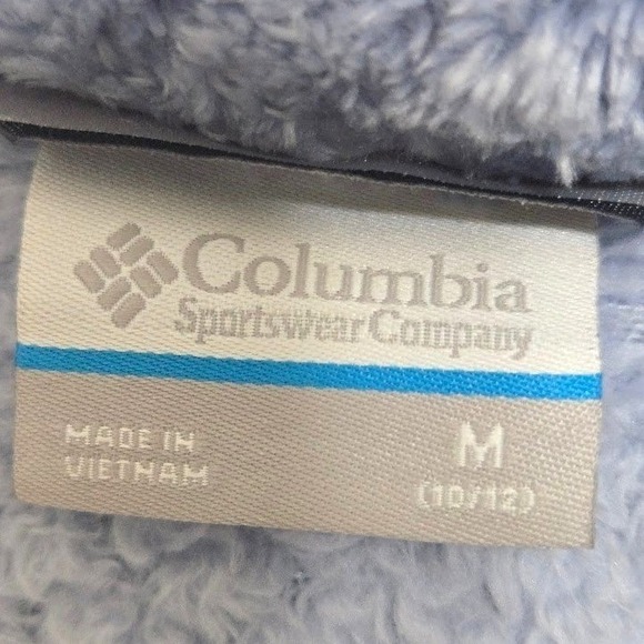 Columbia Kids Full Zip Plush Fleece Jacket Light Blue Size M 10/12 - Picture 7 of 9